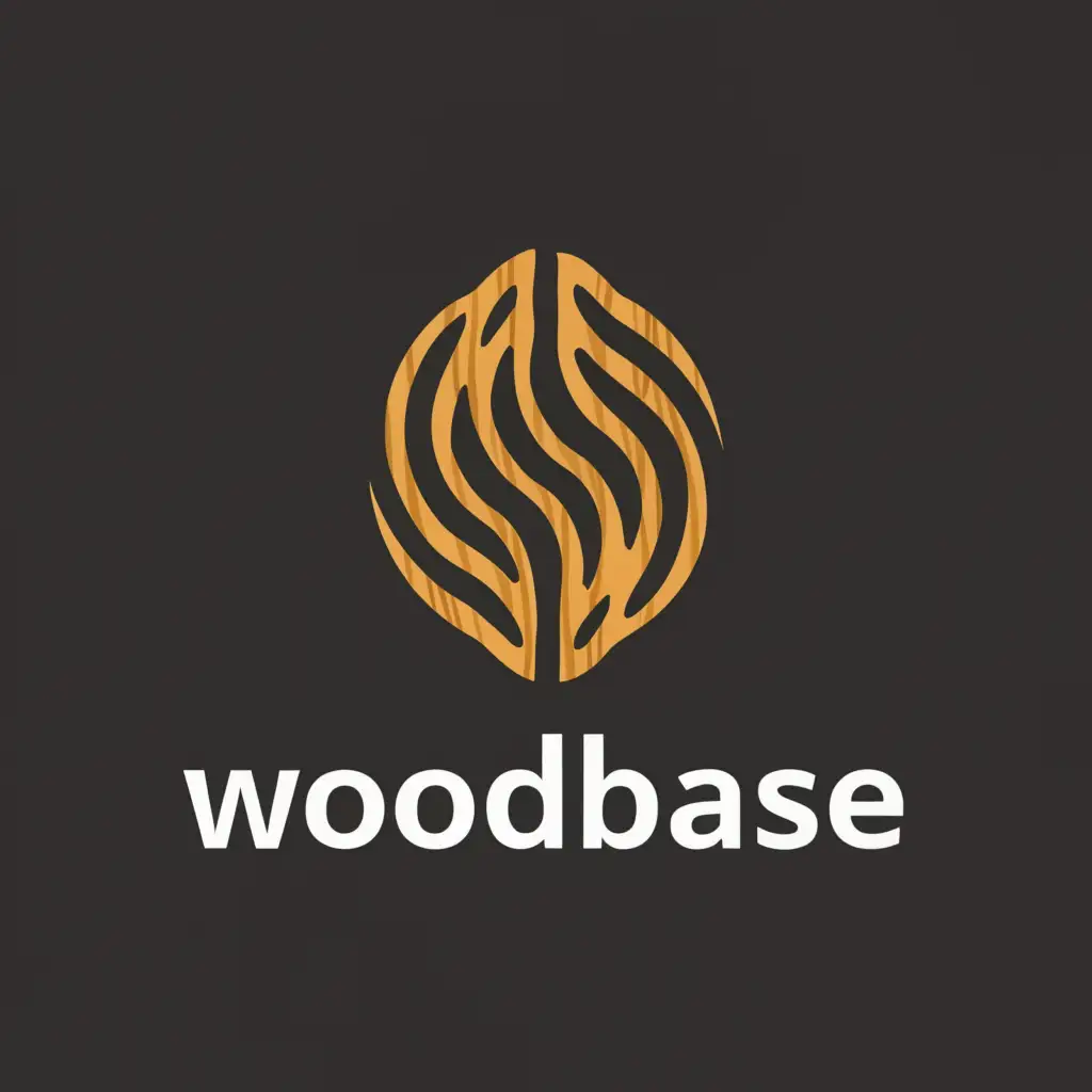 LOGO-Design-For-WOODBASE-Intricate-Wood-Grain-Waves-Emblemating-Quality-and-Tradition