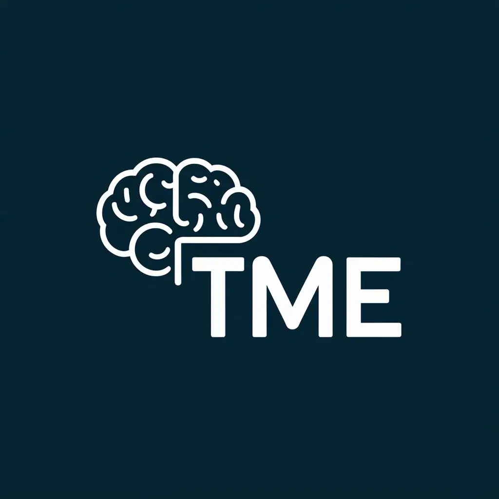 logo, a brain, with the text "TME", typography, be used in Education industry