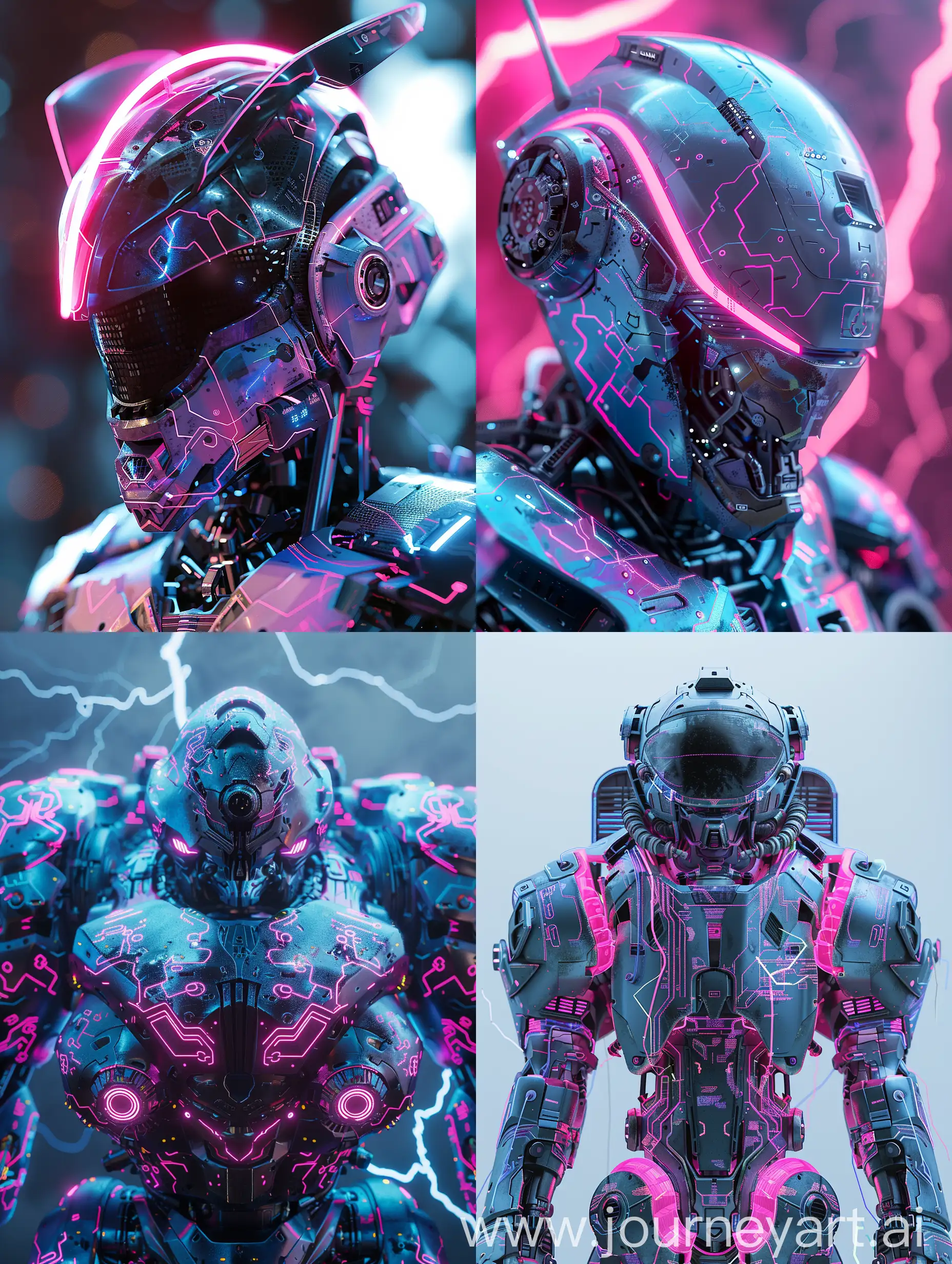 gundam wing style, pacific rim style Jaeger, with subtle pink and blue gradients, intricate neon circuit pattern, lightning arc plasma, Jaeger with wide aggressive armored helmet, exoskeleton, mechanical exoskeleton, exoskeleton armor mecha suit, decepticon armor plating, dark metal decepticon, futuristic, ultra detailed, ultra realistic, cinematic atmosphere, unreal engine, octane render.