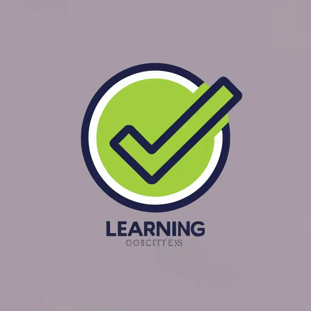 logo, checkmark, circle, list, learning cap, with the text "application for learning by creation of checklists", typography, be used in Education industry