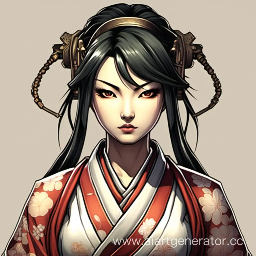 женский персонаж компьютерной игры из японской мифологии