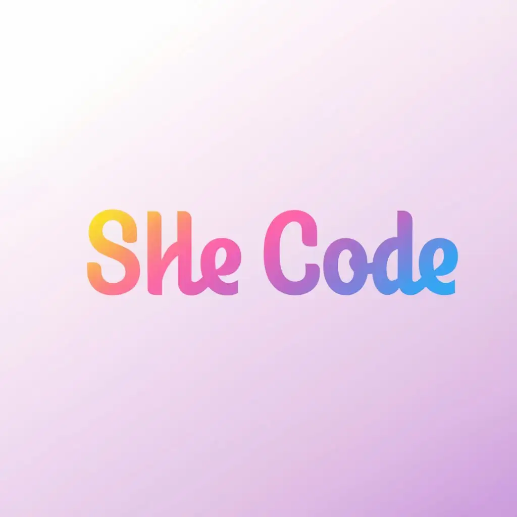 a logo design,with the text "She code", main symbol:gradient,Moderate,clear background