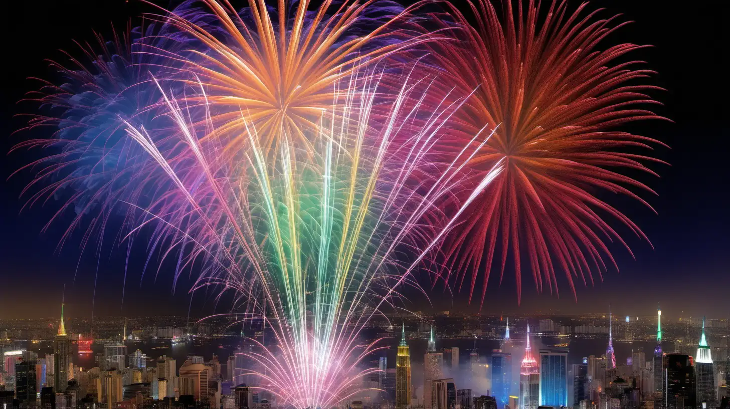 Vibrant New Years Eve Fireworks Celebration