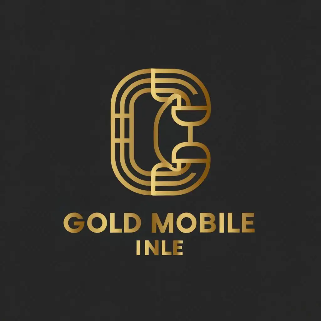 LOGO-Design-for-Gold-Mobile-Inle-Modern-Phone-Service-Symbol-on-Clear-Background