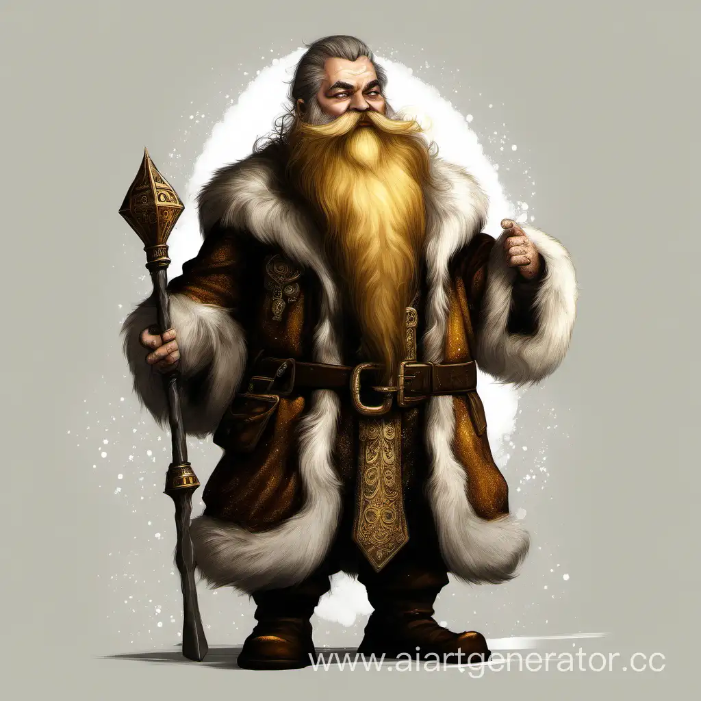 Majestic-Dwarf-in-Ornate-Fur-Coat-Against-White-Background