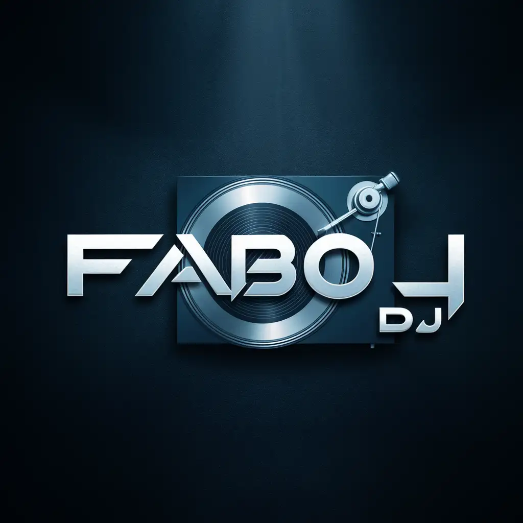 Dark Background Disc Jockey Logo with FABO DJ