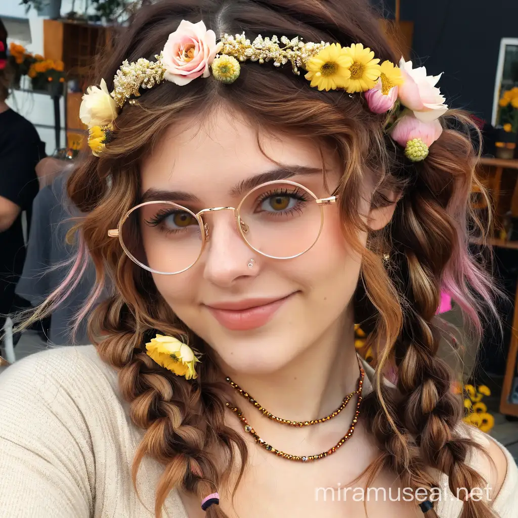 Young Person with Piercings and Floral Crown