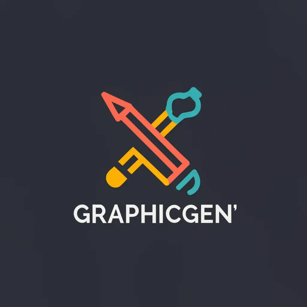 LOGO-Design-For-GRAPHIC-GEN-Modern-Text-with-Graphic-Design-Symbol-on-Clear-Background
