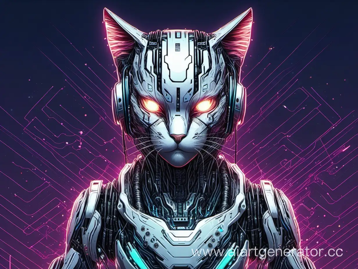 Futuristic-Cyber-Cat-Staring-Intently