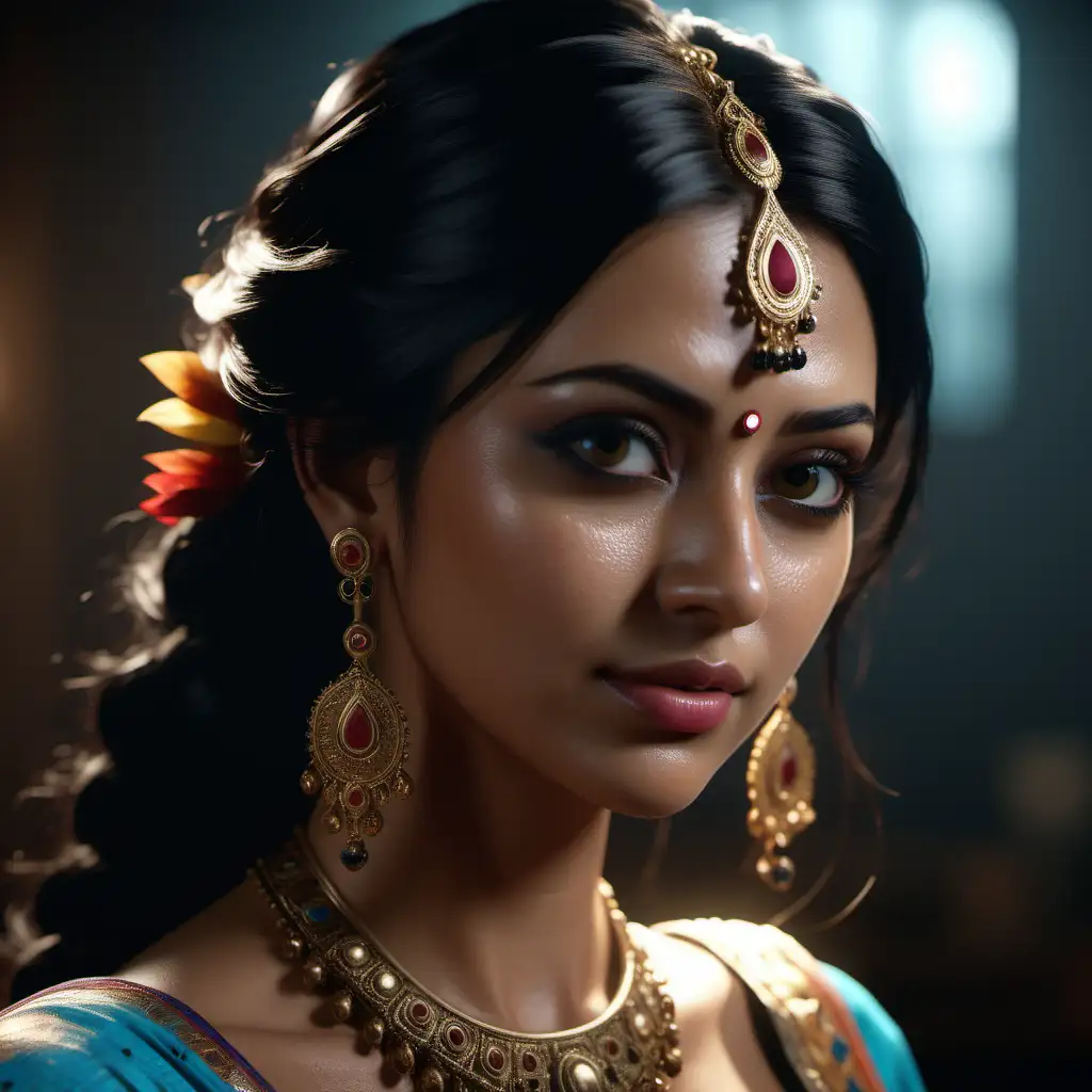 I want a lady image for hydrafacial, Cinematic, Hyper-detailed, vivid colors, indian look, black hair, Unreal Engine, DOF, Super-Resolution, Megapixel, Cinematic Lighting, Anti-Aliasing, FKAA, TXAA, RTX, SSAO, Post Processing, Post Production, Tone Mapping, CGI, VFX, SFX, Incredibly detailed and intricate, Hyper maximalist, Hyper realistic, Volumetric, Photorealistic, ultra-photoreal, ultra-detailed, intricate details, 8K, Super detailed, Full color, Volumetric lighting, HDR, Realistic, Unreal Engine, 16K, Sharp focus --v testp