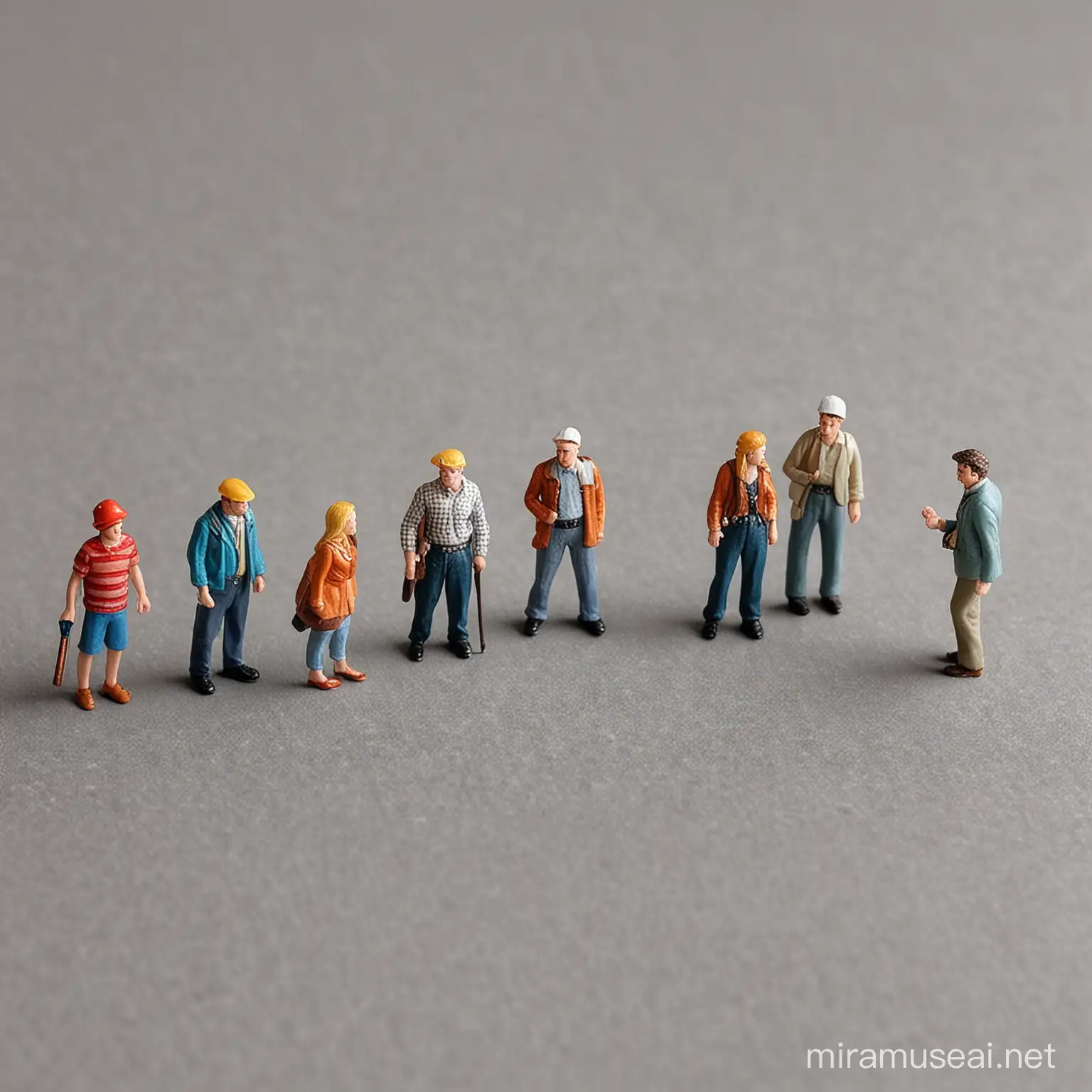 Colorful Miniature People in Vibrant Scenery