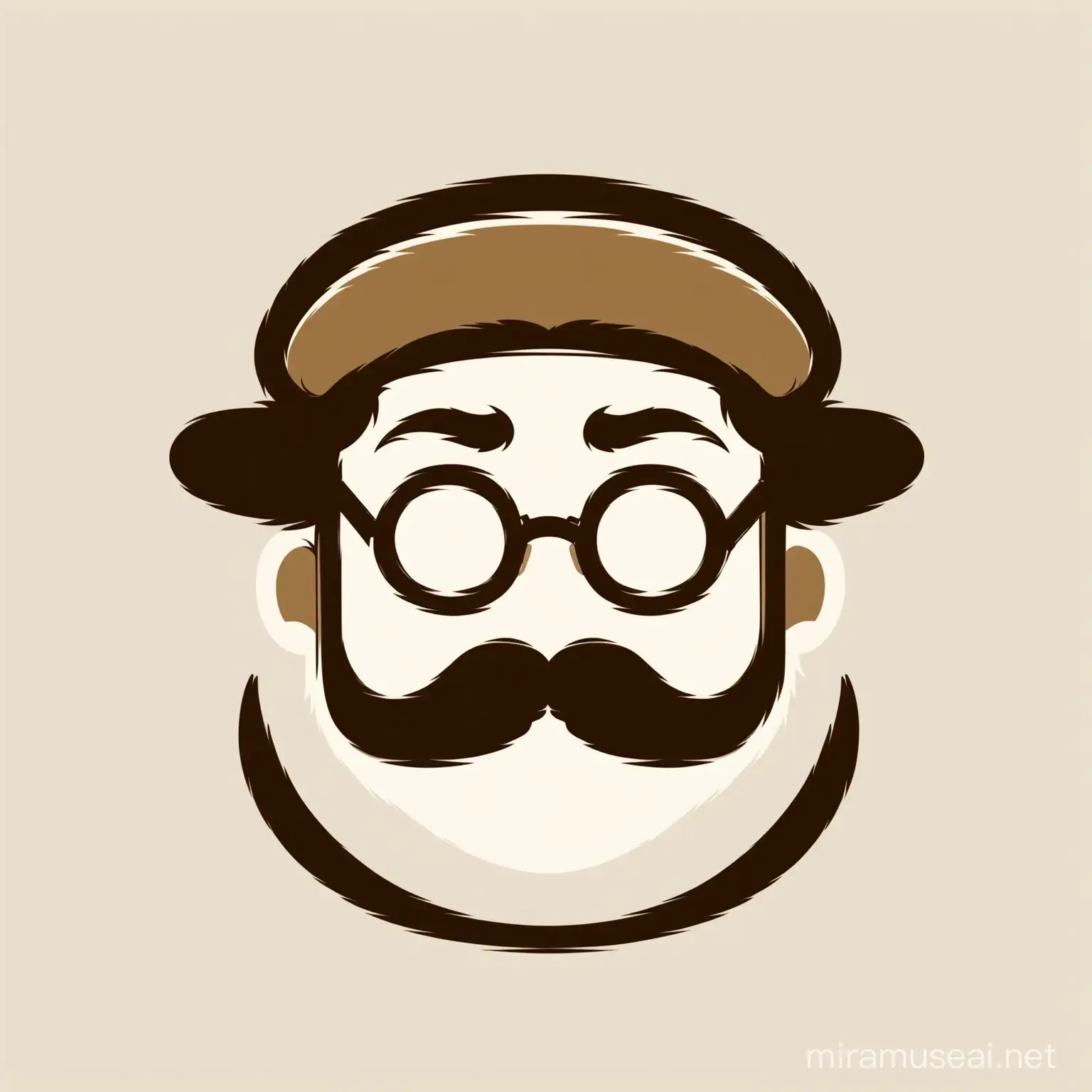 draw a logo by using mustache, glasses and whit out other parts of face. this logo used for a learning website which called "USMUSA"
