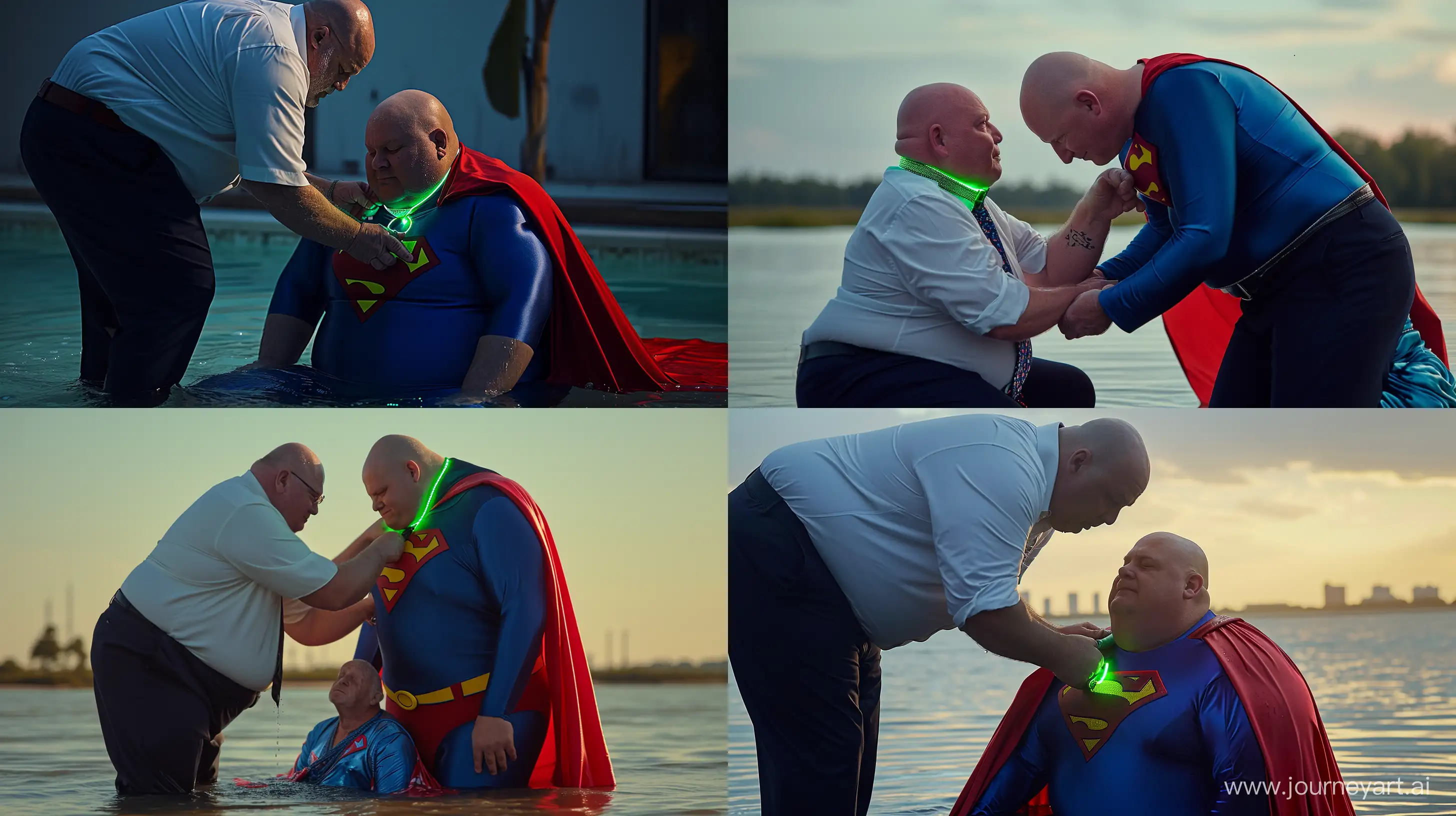 Elderly-Friends-Playful-Water-Adventure-with-SupermanThemed-Surprises