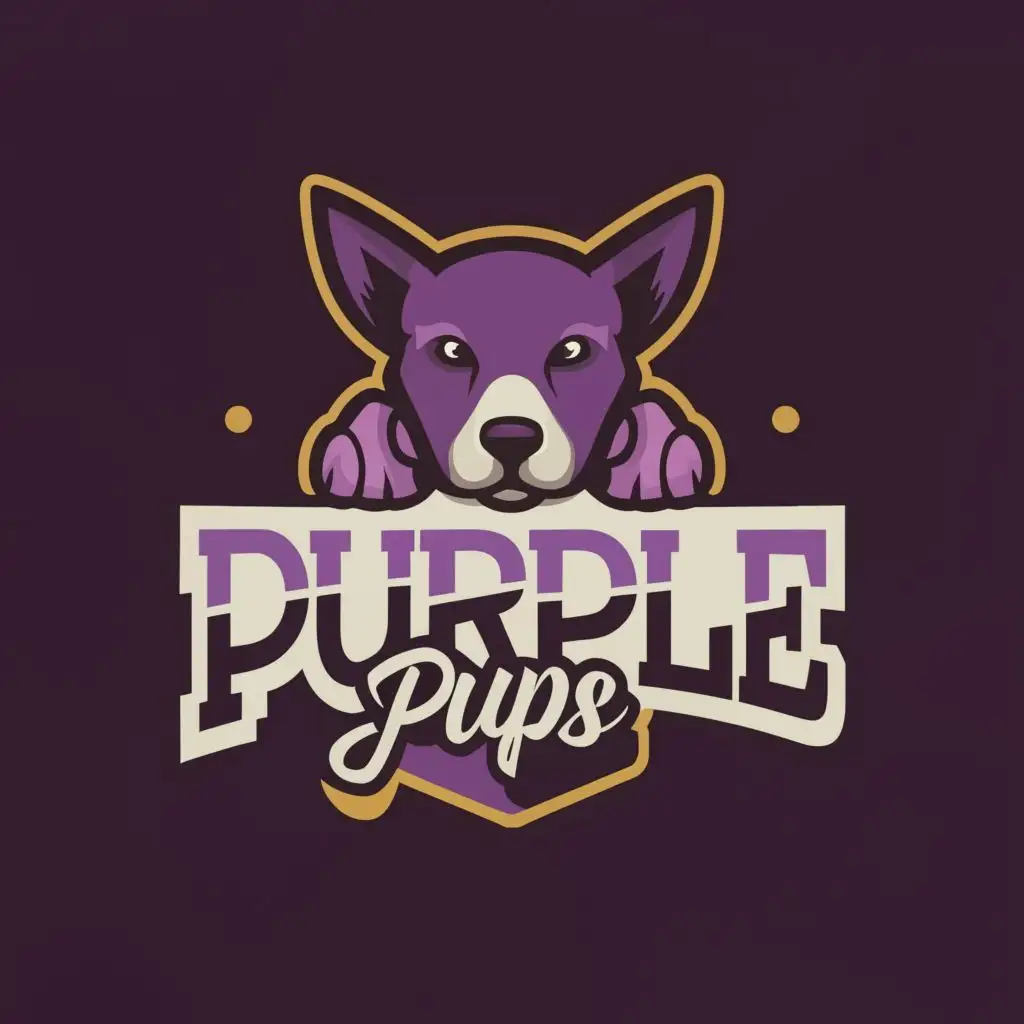 logo, dog, with the text "Purple Pups", typography, be used in Animals Pets industry