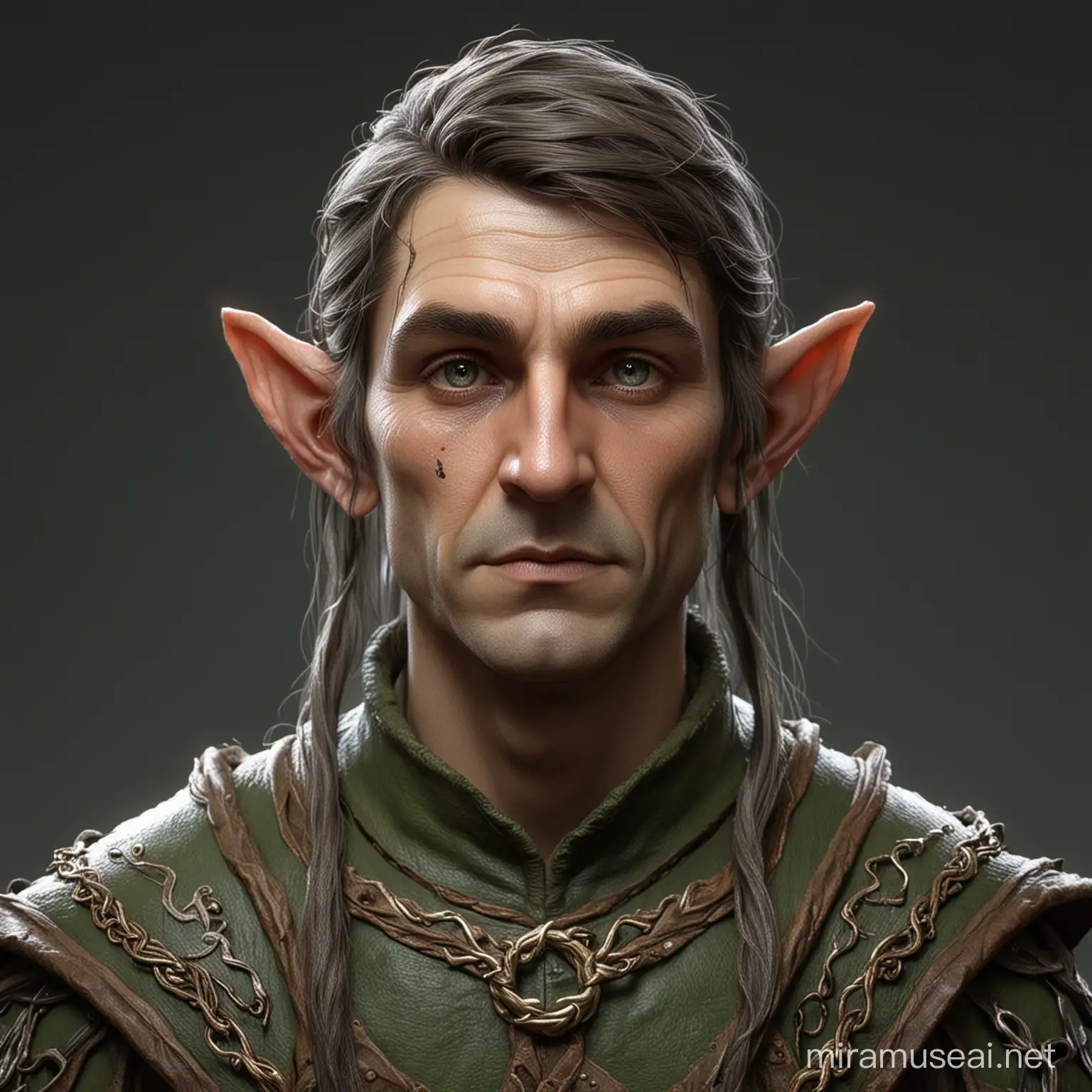 Male elf aged 300 years old with all elements around him.