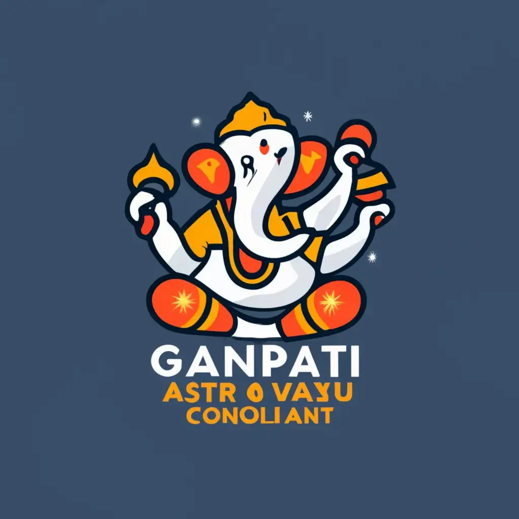 logo, Ganpati, with the text "Ganpati Astro & Vastu Consultant", typography
