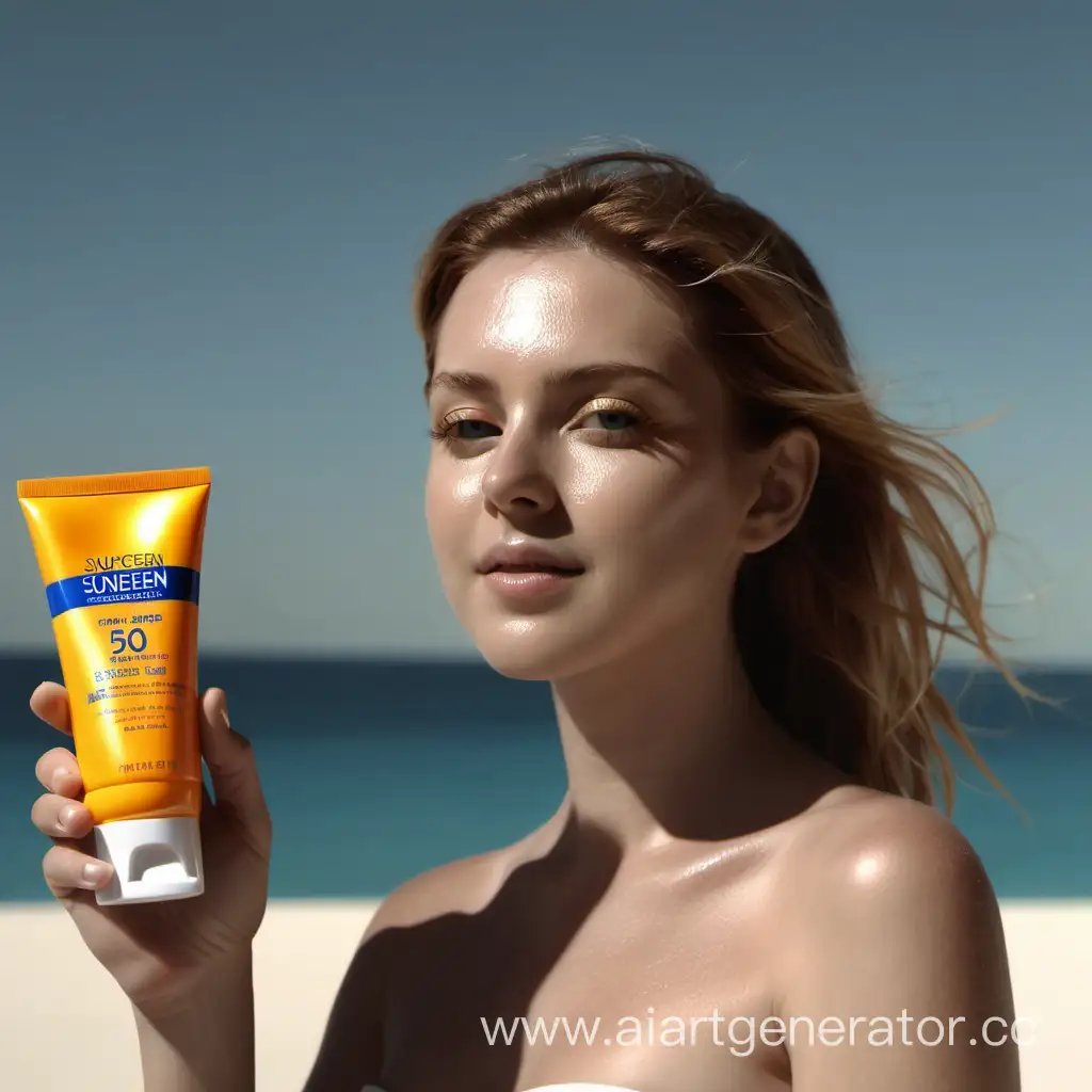 Professional-Model-Applying-Sunscreen-for-Skincare-in-Medium-Shot