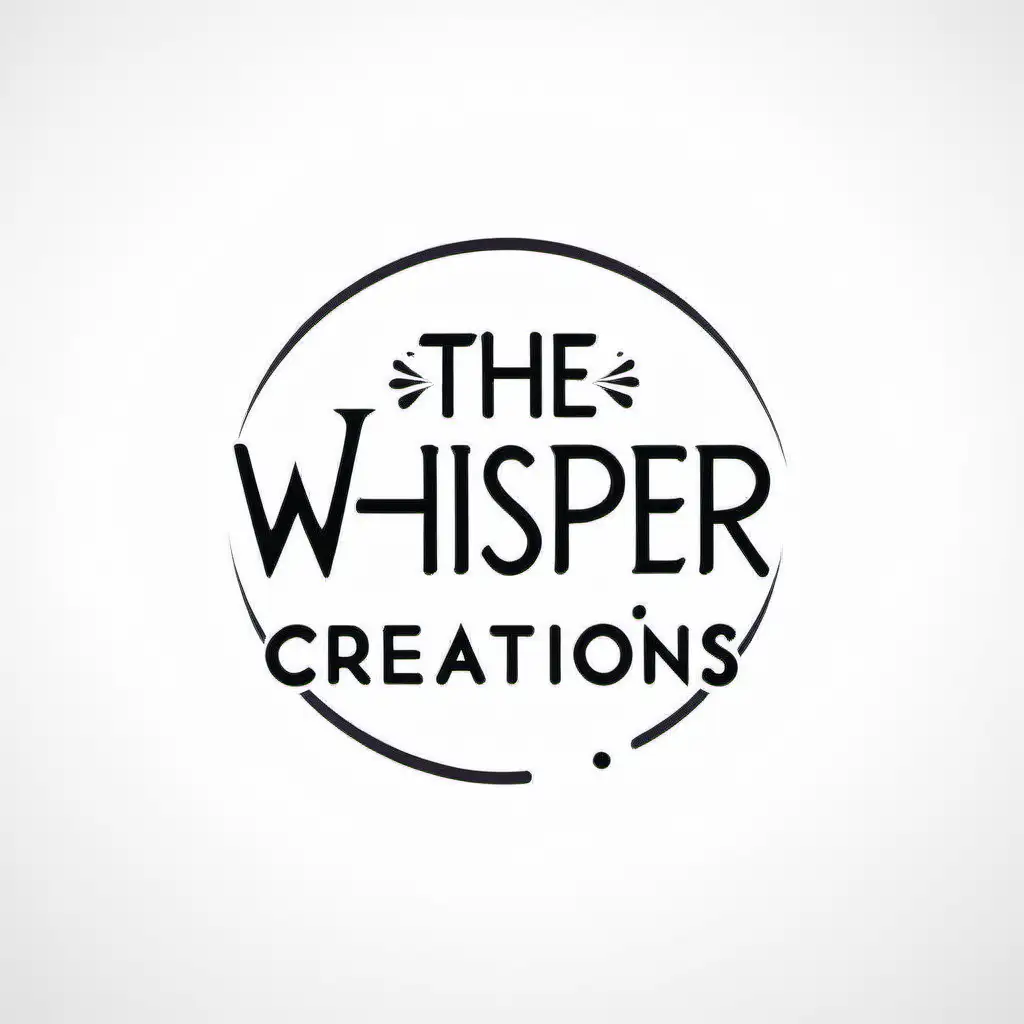 Elegant Logo Design for The Whisper Creations with a White Background