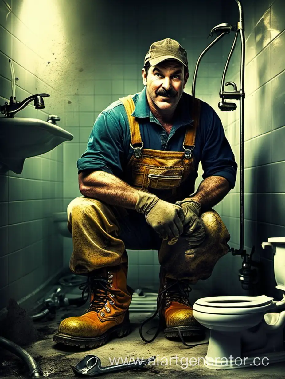 Plumber-in-Dirty-Work-Boots-Holding-Pipe-Wrench