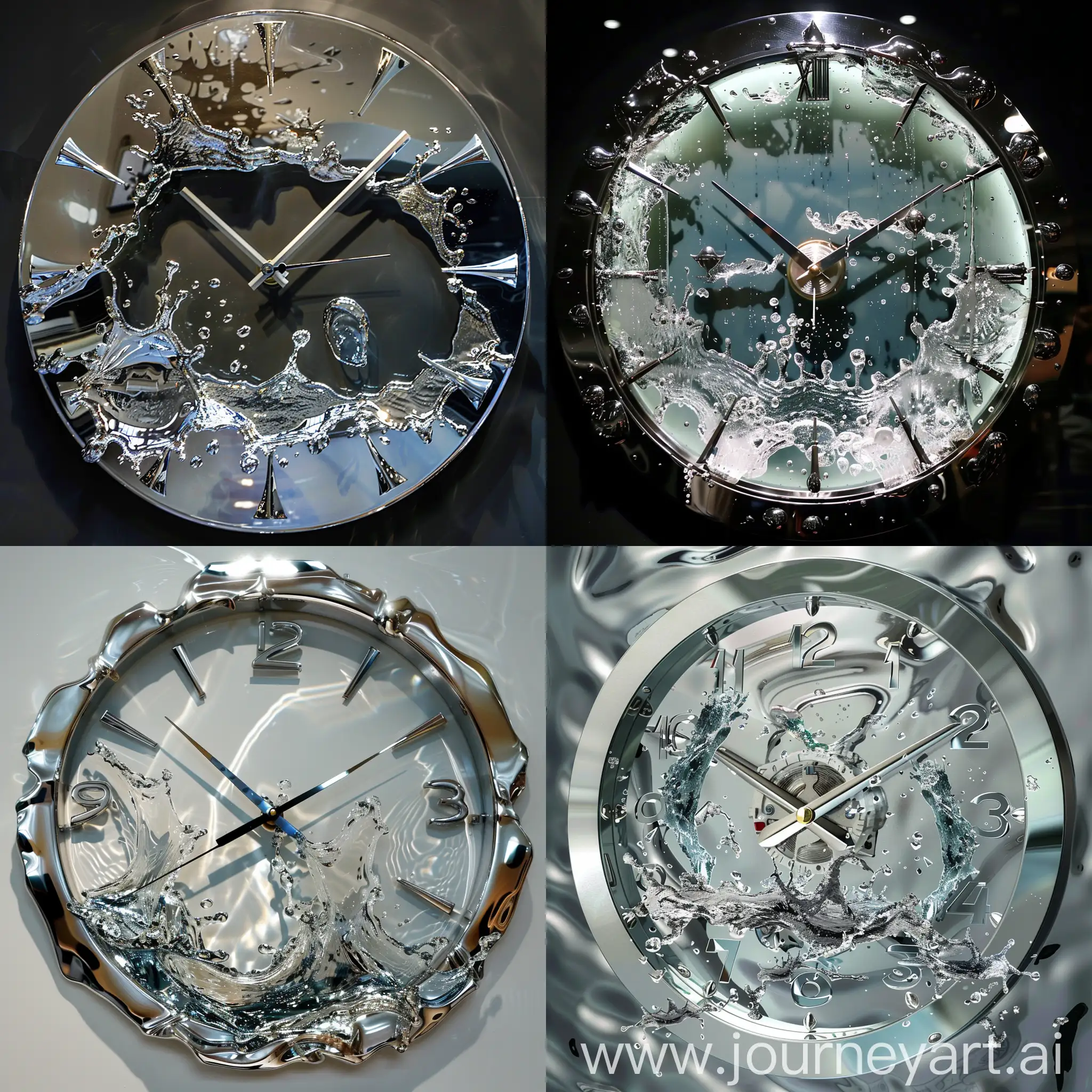 Maritime-Theme-Wall-Clock-with-Hyperrealistic-Water-Splashes