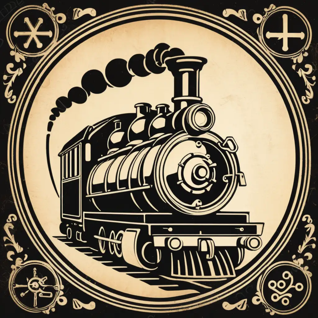 Retro Steam Symbol on Antique Background