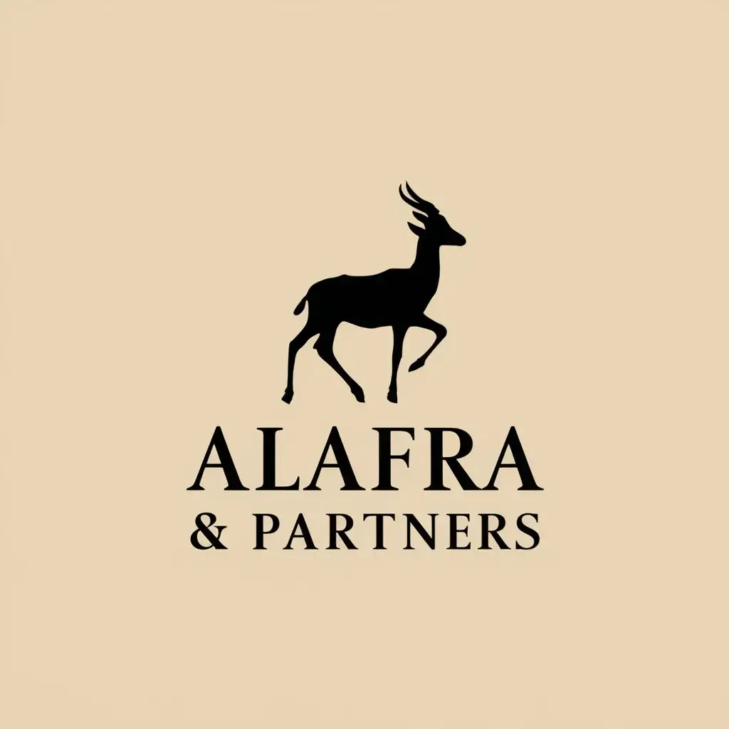 LOGO-Design-for-ALAFRA-PARTNERS-Elegant-Gazelle-Imagery-with-Striking-Typography-for-Retail-Excellence