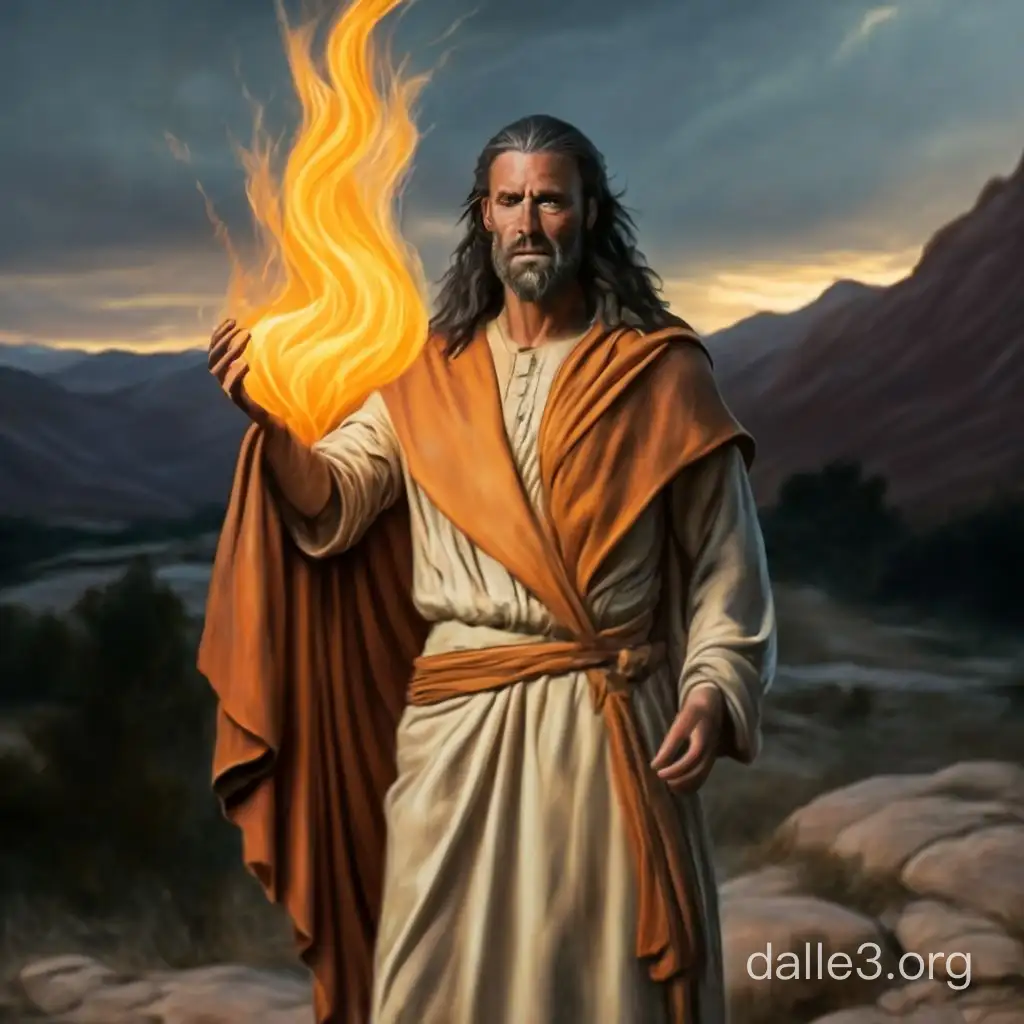 Moses burning bush Realistic
