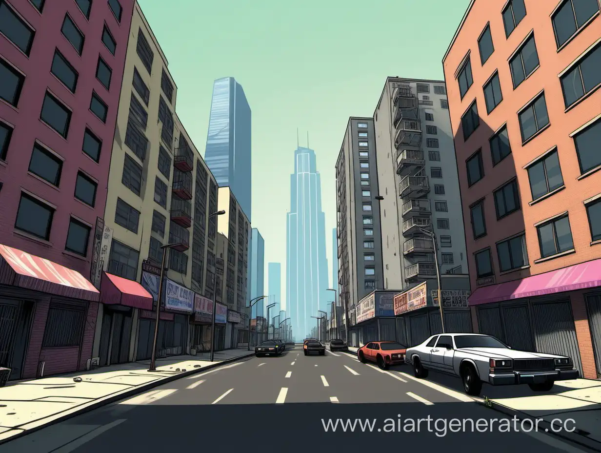 Urban-Landscape-Art-Streets-in-the-Style-of-GTA-with-HighRise-Buildings-and-Gangster-Areas