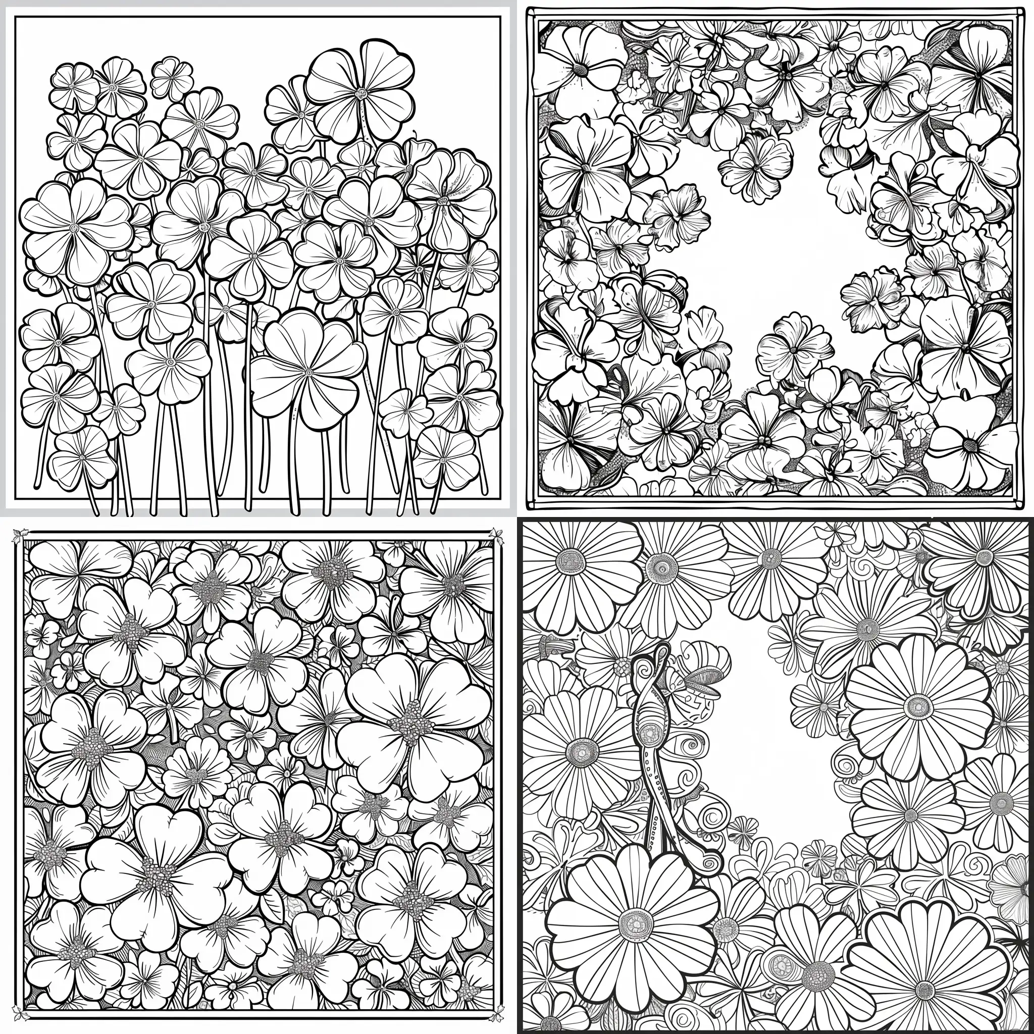 Coloring book page, A:23, no background, St Patrick's Day theme, no frames, fine art