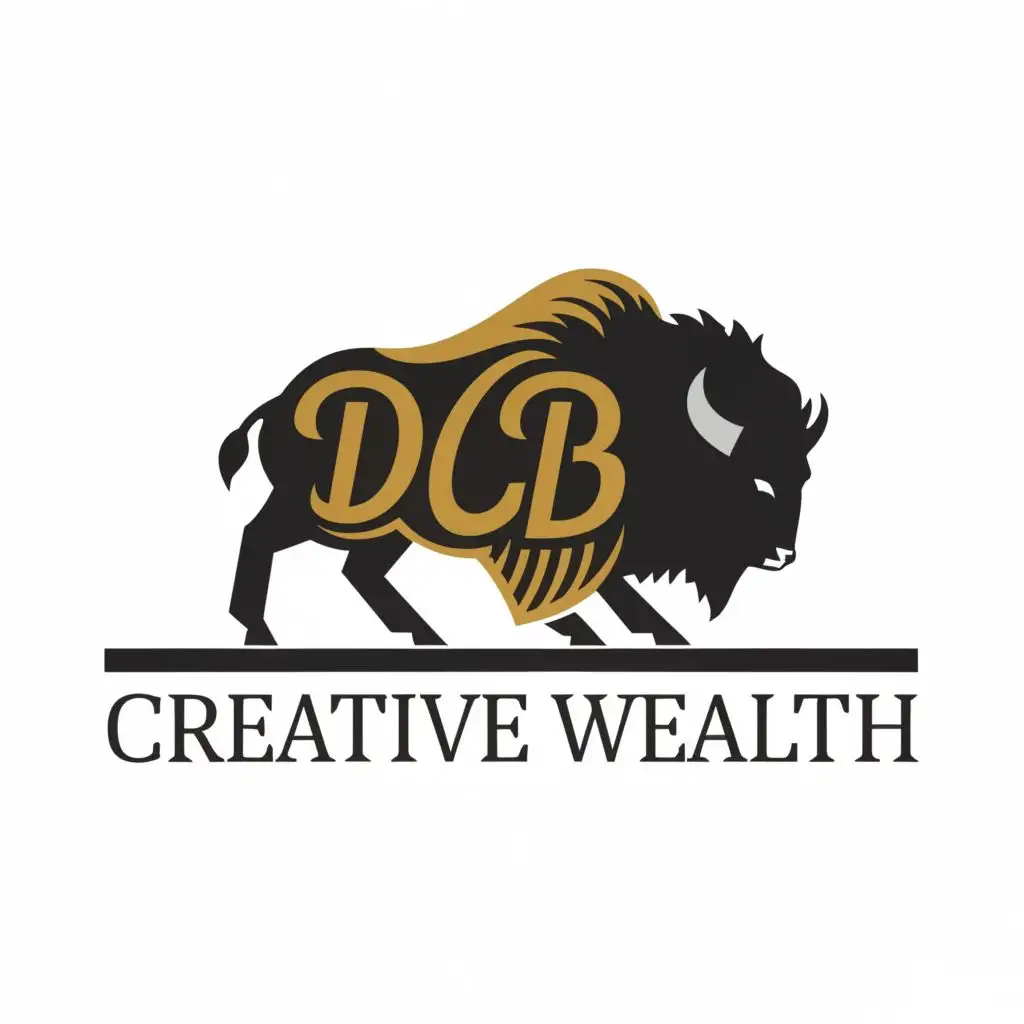 logo, Bison, with the text "DCB Creative Wealth ", typography