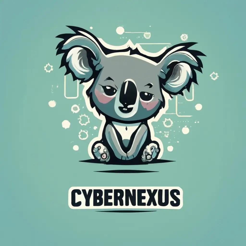 logo, koala, with the text "CyberNexus", typography, be used in Technology industry
