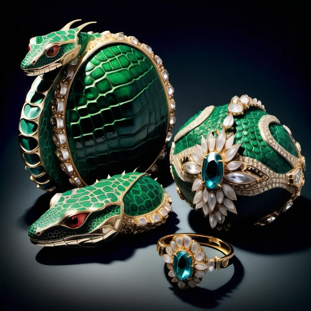 reptile inspired accessories encrusted with gems, vogue style image