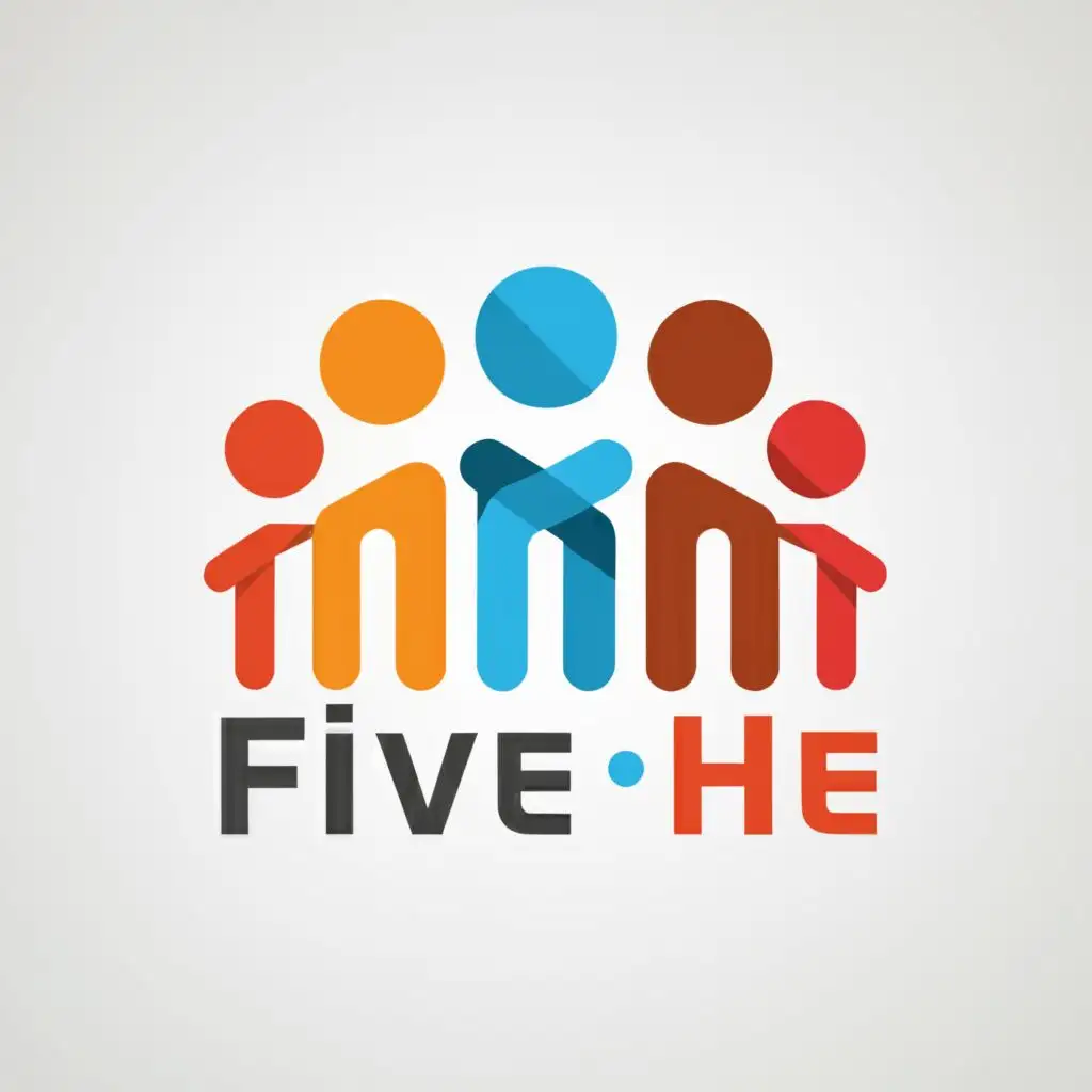 a logo design,with the text "Five he", main symbol:five human,Moderate,clear background