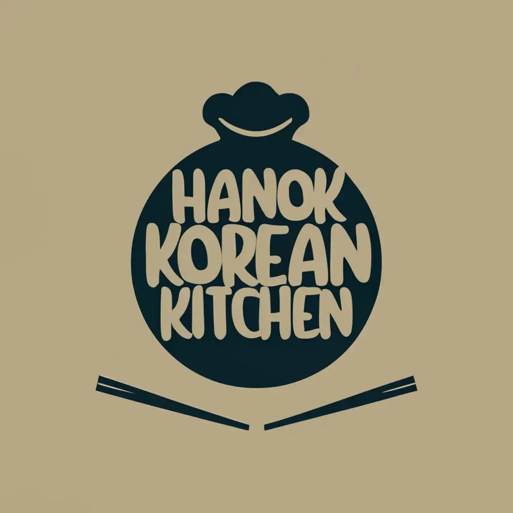 logo, Korean Food, with the text "Hanok Korean Kitchen", typography, be used in Restaurant industry