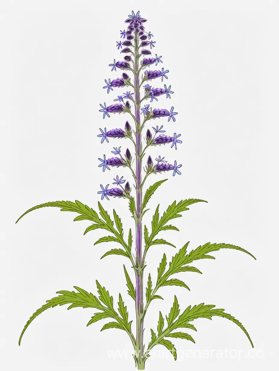 Vibrant-Blue-Vervain-Flower-Blossoming-Against-a-Clean-White-Background