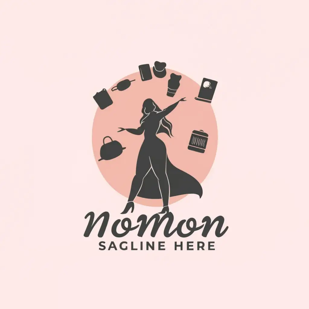 LOGO-Design-For-Superhero-Mom-Warm-Pastels-with-Graceful-Juggling-Silhouette