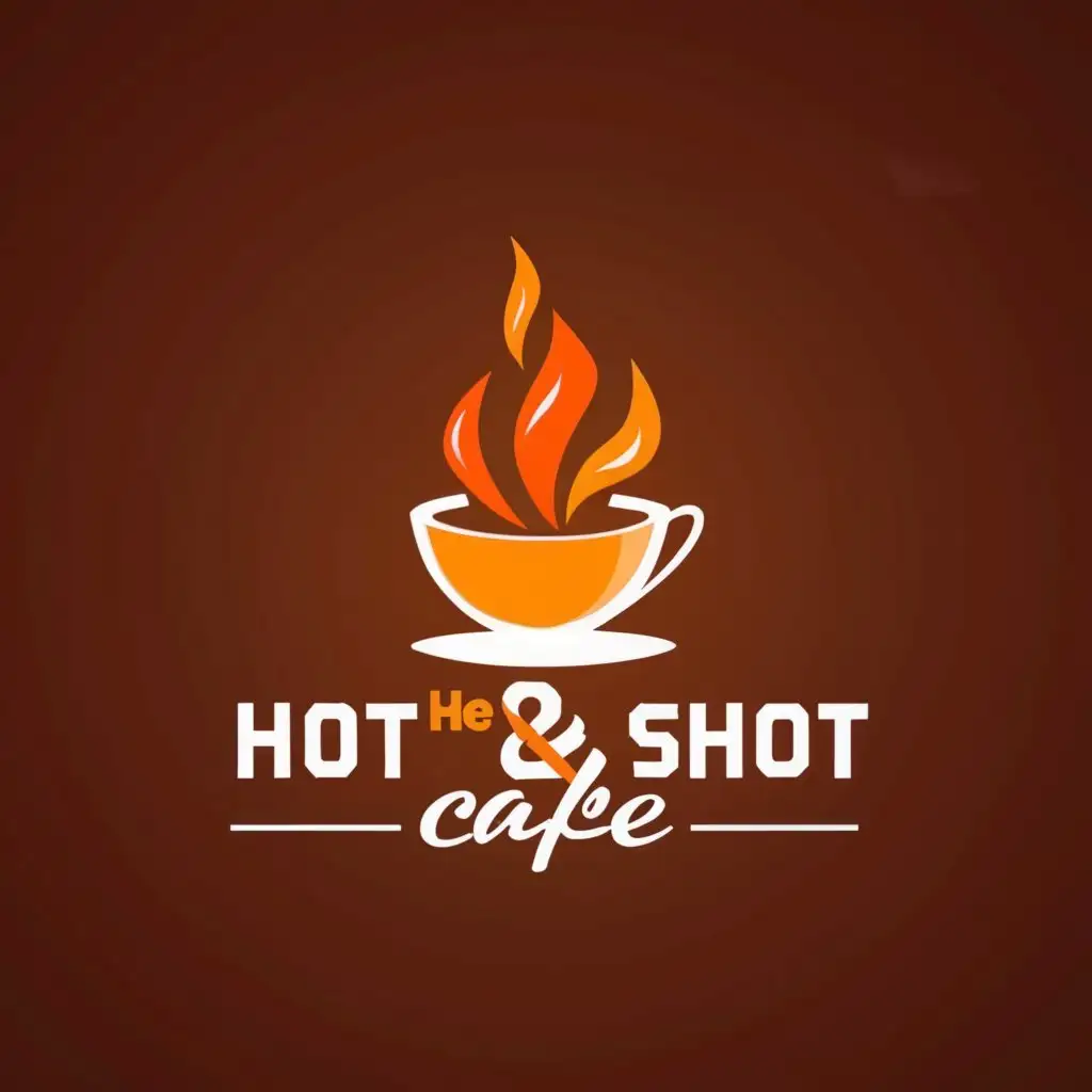 a logo design,with the text "The Hot & Shot Cafe", main symbol:Cafe , coffee ,Moderate,be used in Restaurant industry,clear background
