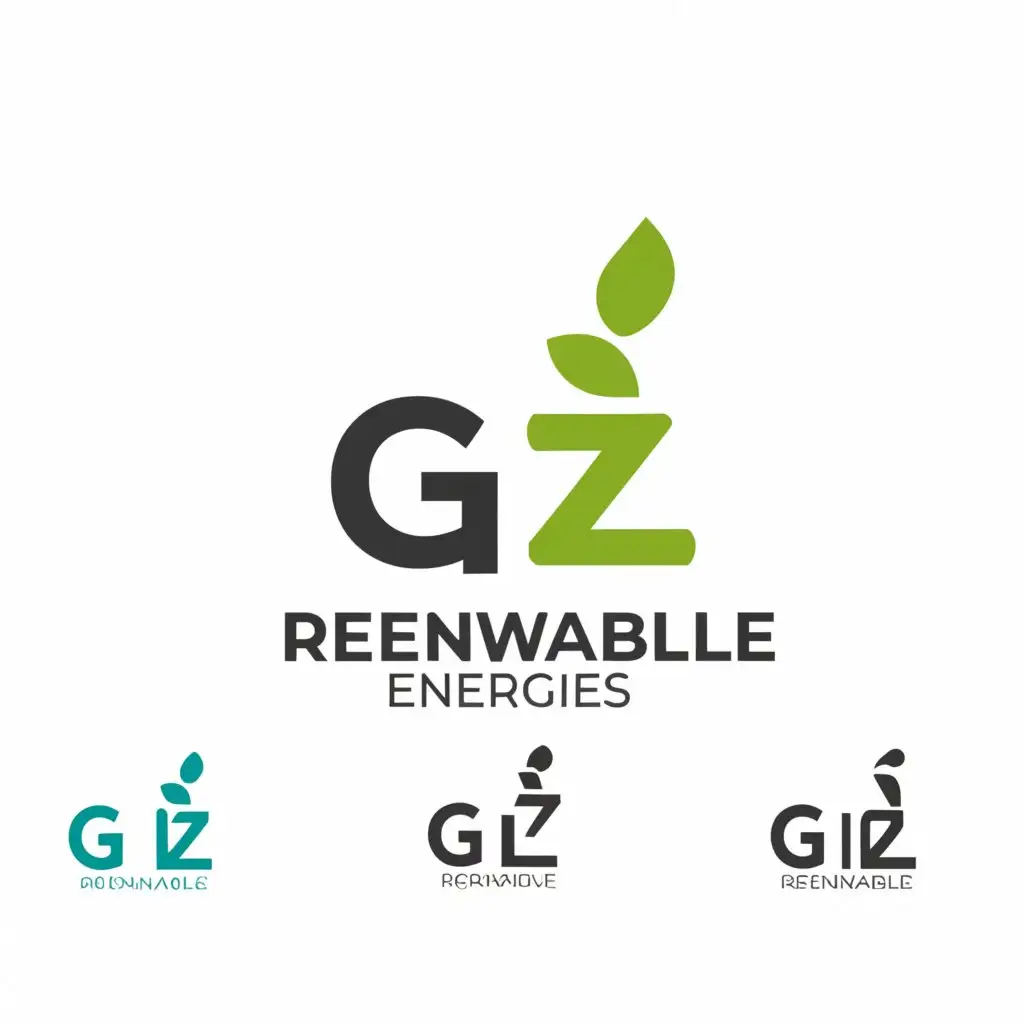 a logo design,with the text "Renewable Energies", main symbol:GIZ,Minimalistic,be used in Nonprofit industry,clear background