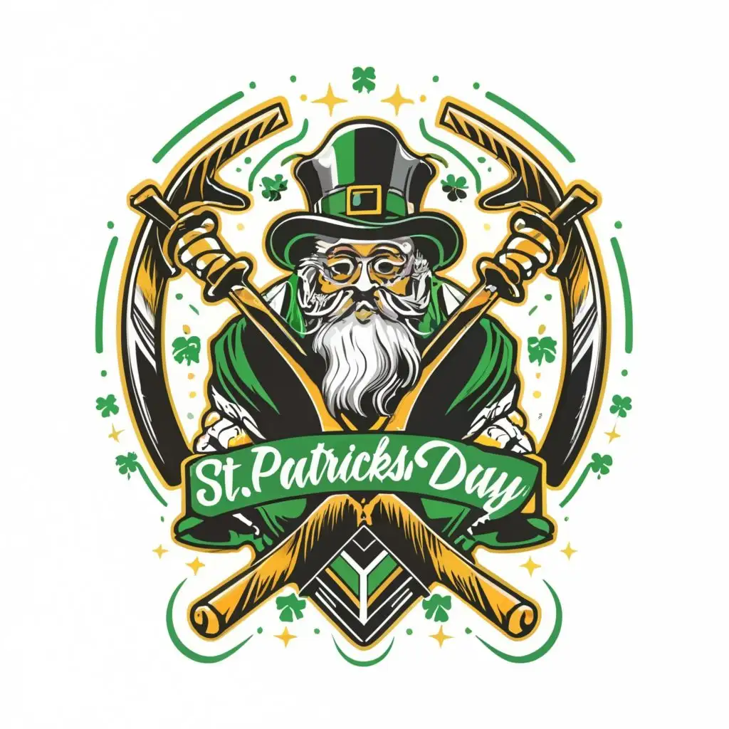 logo,  t-shirt vector st patricks day themed festive fun white background ,Contour, Vector, white background, no words, ultra  Detailed image , ultra sharp narrow outlined image, no jagged edges,  vibrant neon  colors, typography