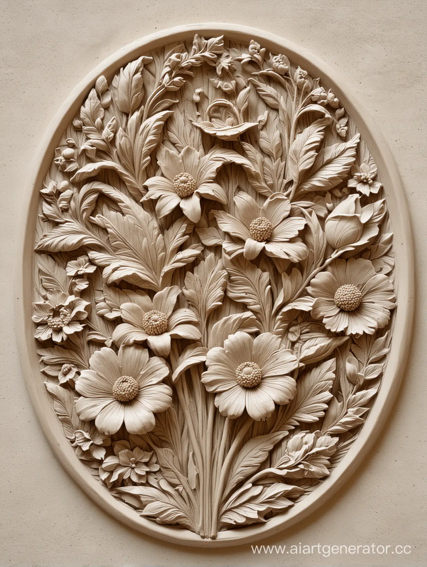 Floral-BasRelief-Sculpture-Graceful-Blooms-in-Raised-Relief