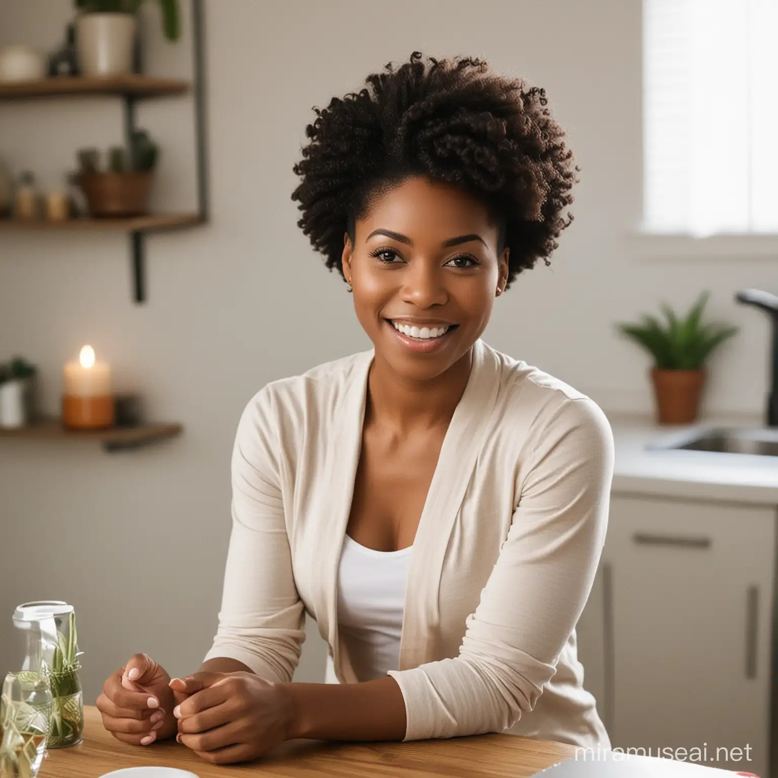 Empowering Black Woman Practicing Yoga for Wellness