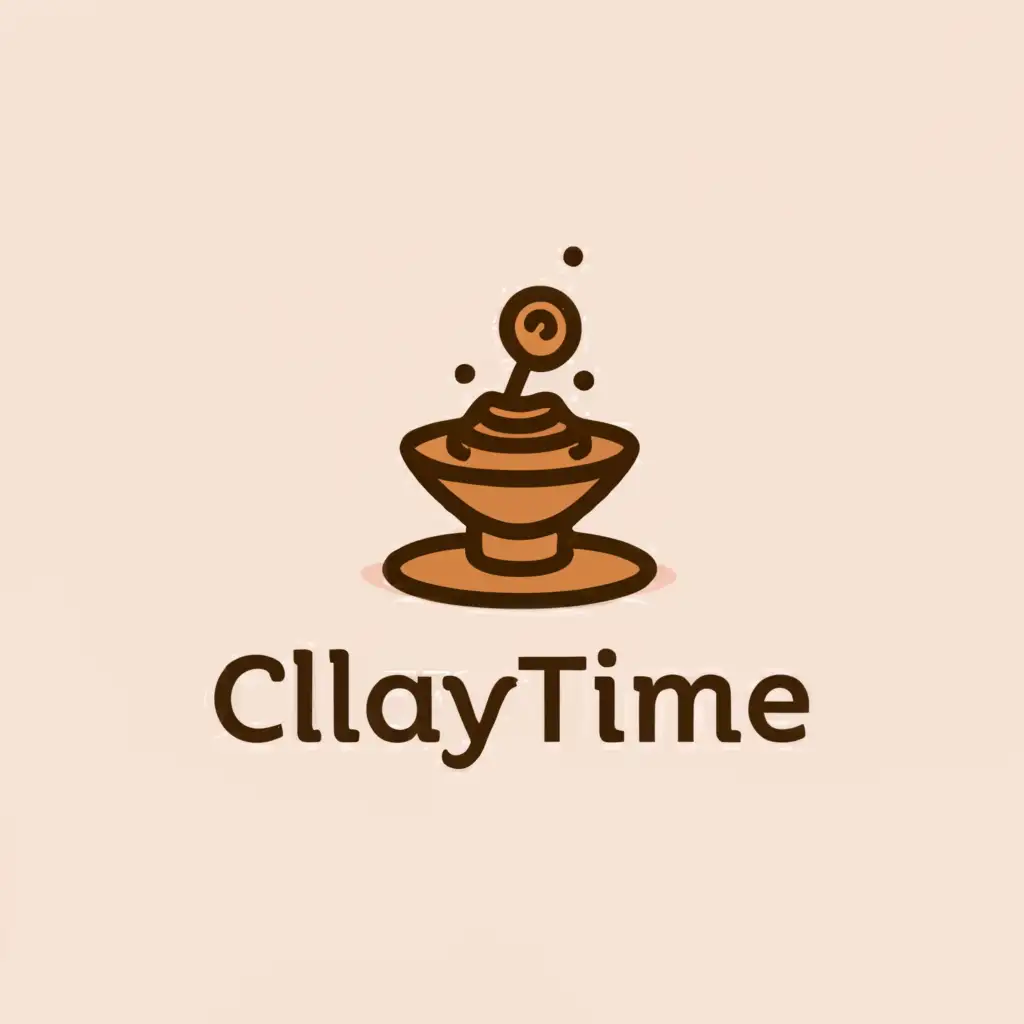 a logo design,with the text "Clay Time", main symbol:potter's wheel clay modeling,Moderate,be used in Entertainment industry,clear background