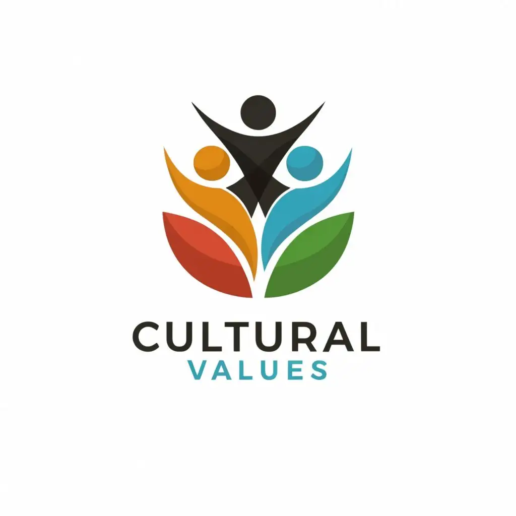 logo, make a symbol about people helping each other and create a deep and meaningful meaning, with the text "Cultural values", typography, be used in Religious industry
