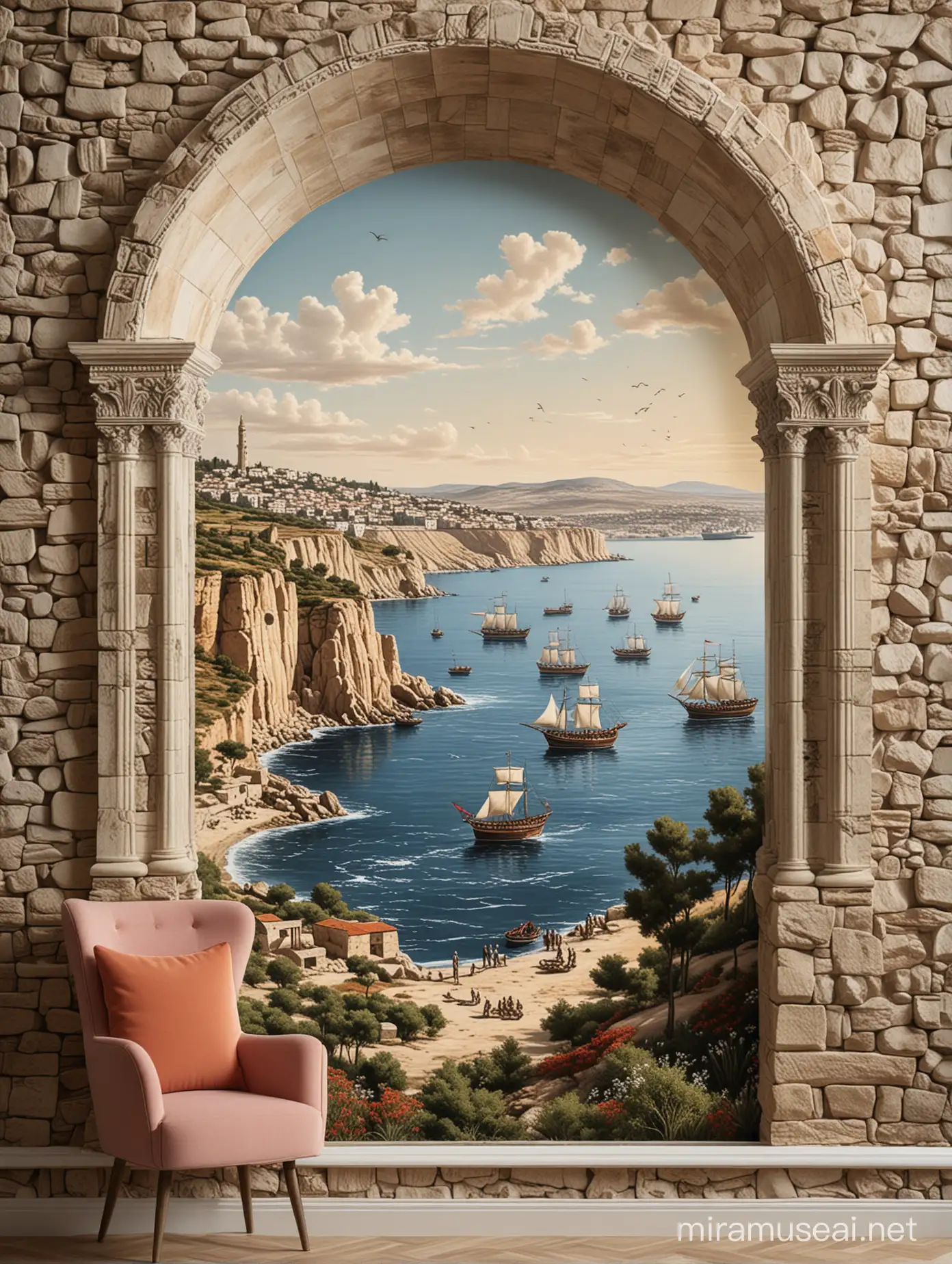 This wallpaper design encapsulates the essence of Çanakkale's iconic landmarks and pivotal events. It delves into the legendary saga of the Gallipoli Campaign, showcasing the courage of soldiers amidst the challenges of the Dardanelles Strait. Additionally, it explores the timeless allure of Troy, an ancient city steeped in myth and legend. This design serves as a captivating portal to Çanakkale's rich history, blending the past with imagination to create a timeless masterpiece for your walls.