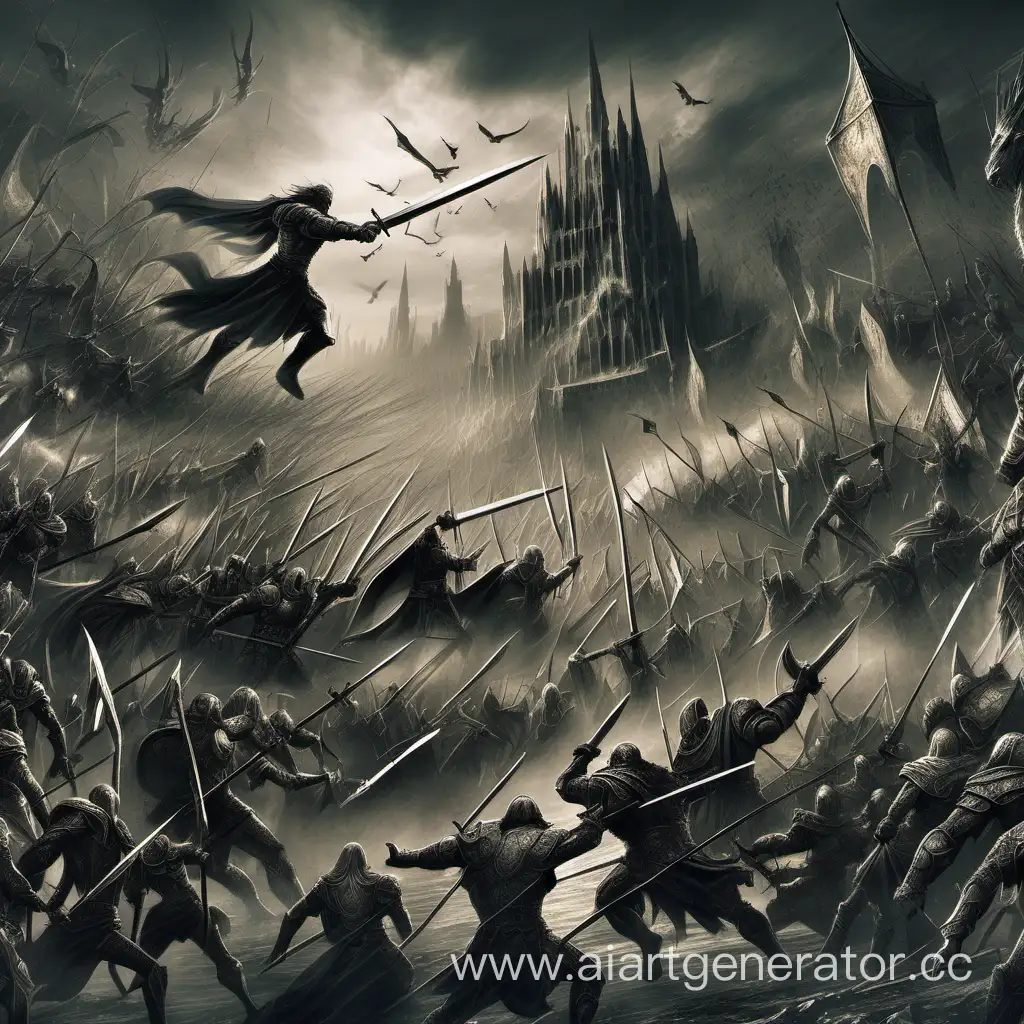 Epic-Dark-Fantasy-Battle-Warriors-Clash-in-a-Fiery-Realm-of-Shadow-and-Steel