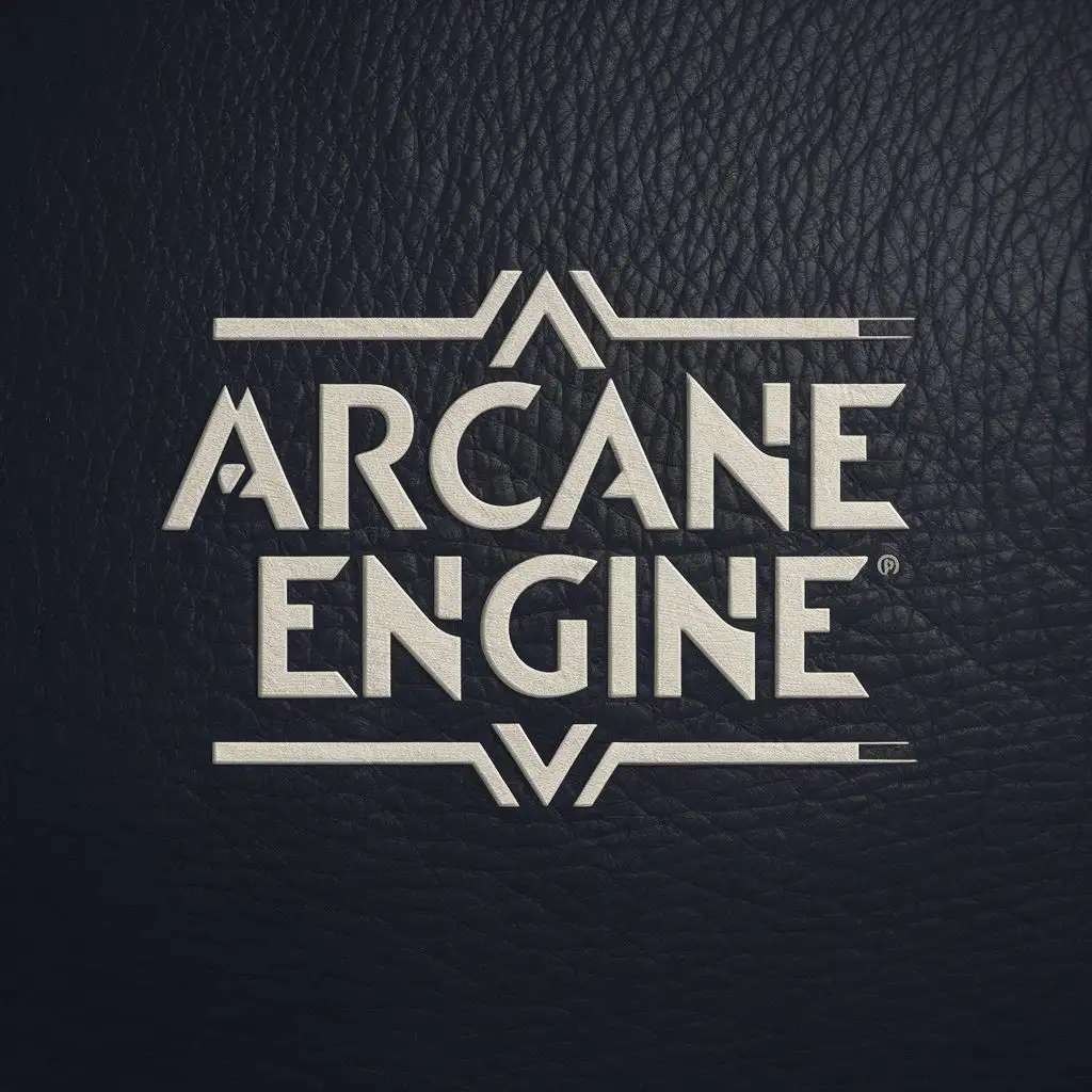 logo, leather, with the text "ARCANE ENGINE", typography, be used in Entertainment industry