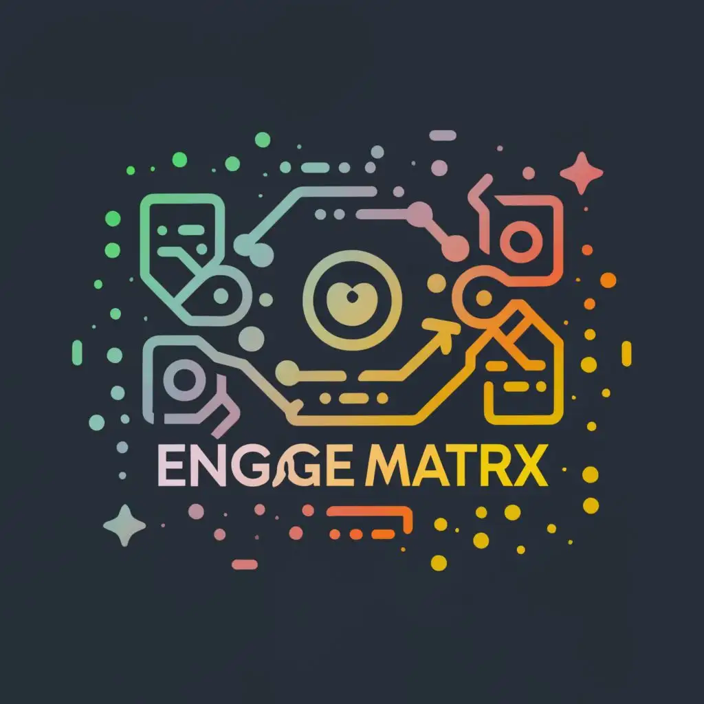 logo, social medias, with the text "engage matrix", typography, be used in Internet industry