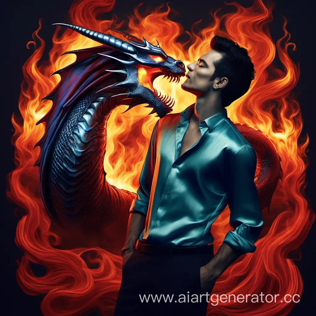 Dragon-Motif-Silk-Shirt-Fiery-Heart-Lick-Art