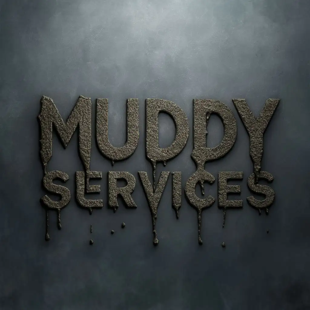 logo, Mud dripping down the text, with the text "Muddy Services", typography, be used in Technology industry