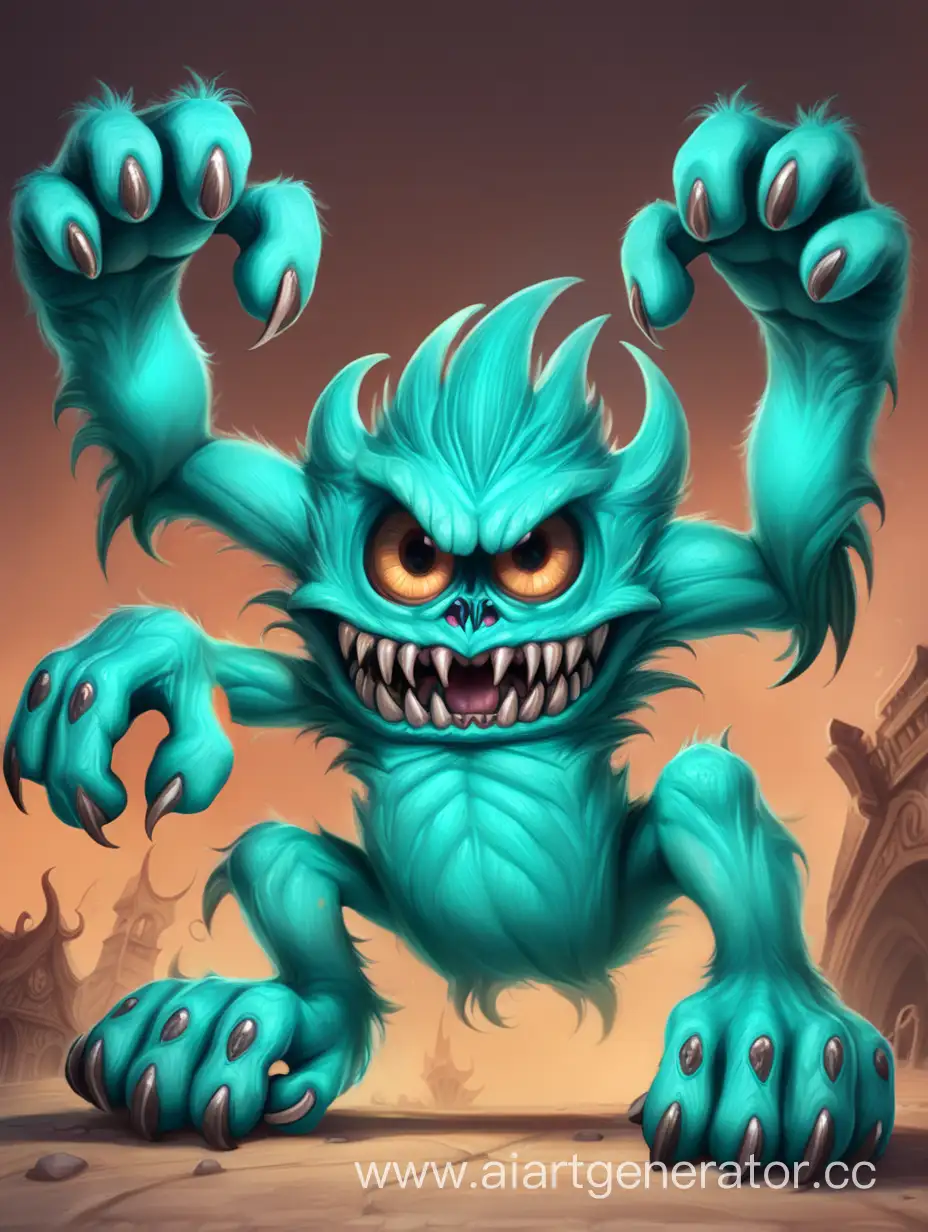 Eerie-Turquoise-Monster-Paws-Art